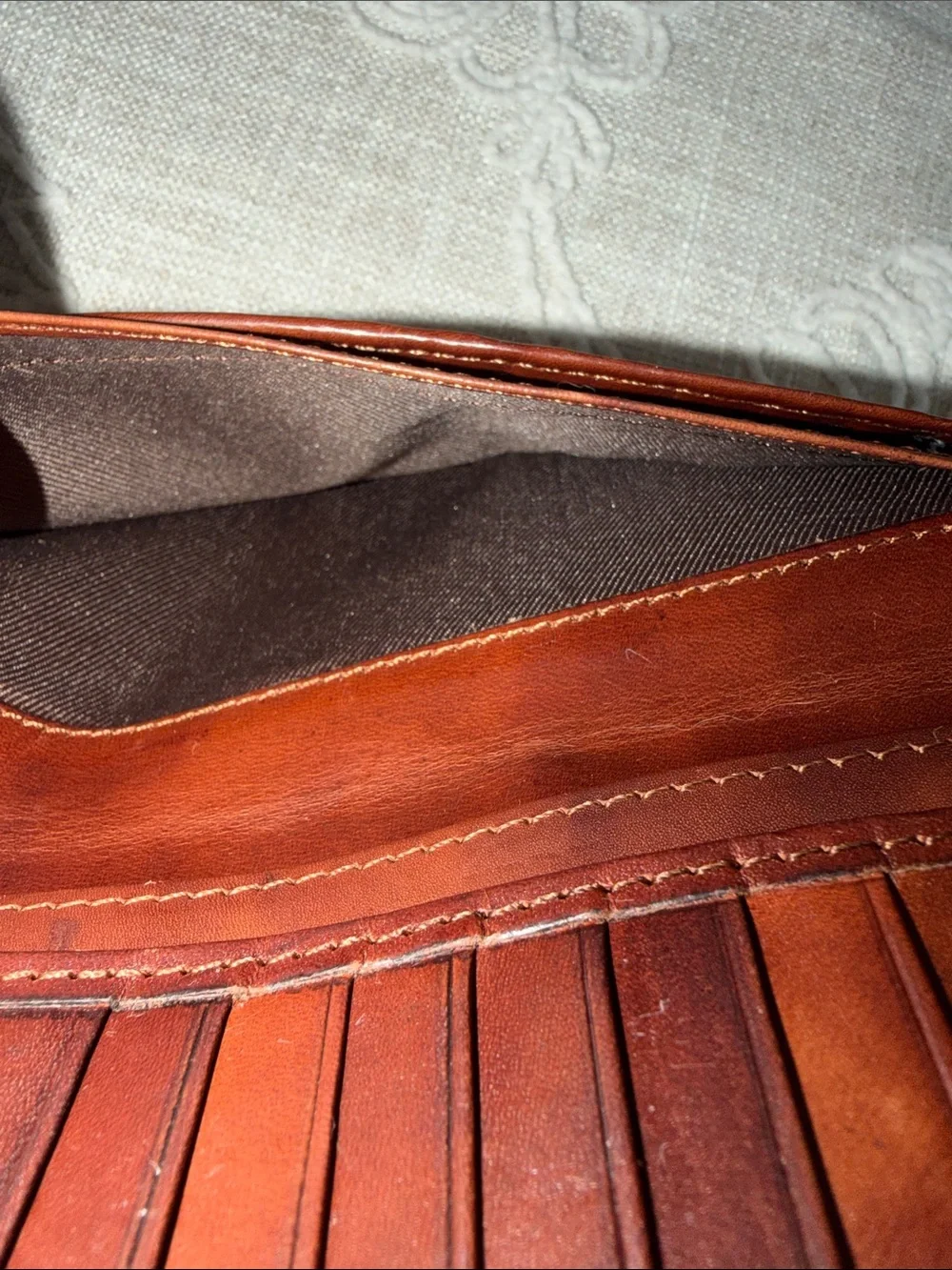 Remington 12 Ga Vintage Brown and Black Leather Slim Long Bifold Wallet